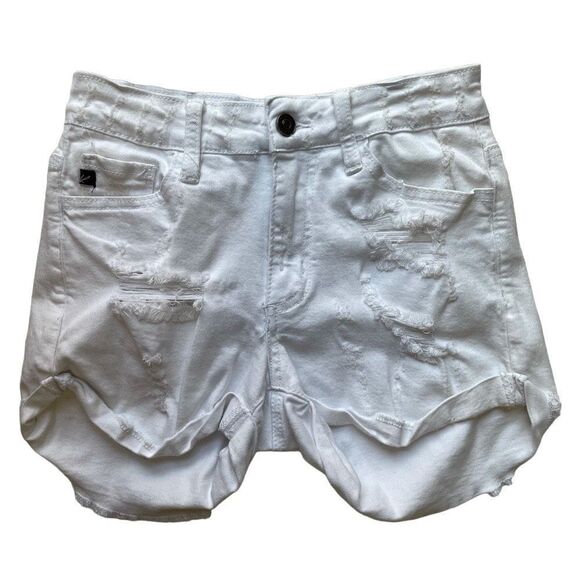 Kancan White Distressed Denim Shorts - Women’s 26 - Picture 1 of 6